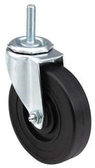 E.R. Wagner - 4" Diam x 1-1/4" Wide x 4-1/2" OAH Stem Mount Swivel Caster - TPR, 165 Lb Capacity, Delrin Bearing, 1/2-13 x 1-1/2" Threaded Stem - Eagle Tool & Supply