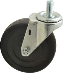 E.R. Wagner - 4" Diam x 1-1/4" Wide x 4-1/2" OAH Stem Mount Swivel Caster - Soft Rubber, 165 Lb Capacity, Delrin Bearing, 1/2-13 x 1" Threaded Stem - Eagle Tool & Supply