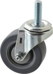 E.R. Wagner - 3" Diam x 1-1/4" Wide x 3-5/8" OAH Stem Mount Swivel Caster - TPR, 125 Lb Capacity, Delrin Bearing, 1/2-13 x 1-1/2" Threaded Stem - Eagle Tool & Supply