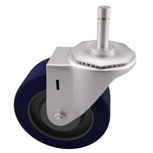 E.R. Wagner - 4" Diam x 1-1/4" Wide x 4-1/2" OAH Stem Mount Swivel Caster - Polyurethane, 275 Lb Capacity, Delrin Bearing, 7/16 x 1-3/8" Friction Stem - Eagle Tool & Supply