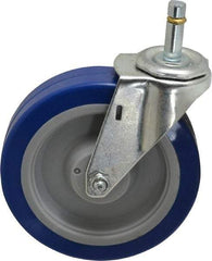 E.R. Wagner - 5" Diam x 1-1/4" Wide x 5-1/2" OAH Stem Mount Swivel Caster - Polyurethane, 280 Lb Capacity, Delrin Bearing, 7/16 x 1-3/8" Friction Stem - Eagle Tool & Supply