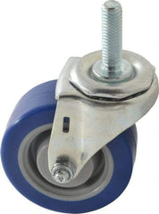 E.R. Wagner - 3" Diam x 1-1/4" Wide x 3-5/8" OAH Stem Mount Swivel Caster - Polyurethane, 210 Lb Capacity, Delrin Bearing, 7/16-14 x 1-1/2" Threaded Stem - Eagle Tool & Supply