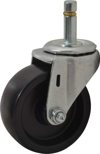 E.R. Wagner - 3" Diam x 1-1/4" Wide x 3-5/8" OAH Stem Mount Swivel Caster - Polyolefin, 210 Lb Capacity, Plain Bearing, 7/16 x 1-3/8" Friction Stem - Eagle Tool & Supply