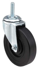 E.R. Wagner - 3" Diam x 1-1/4" Wide x 3-5/8" OAH Stem Mount Swivel Caster - TPR, 125 Lb Capacity, Delrin Bearing, 7/16 x 1-3/8" Friction Stem - Eagle Tool & Supply