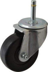 E.R. Wagner - 3-1/2" Diam x 1-1/4" Wide x 4-1/2" OAH Stem Mount Swivel Caster - Soft Rubber, 155 Lb Capacity, Delrin Bearing, 7/16 x 1-29/32" Friction Stem - Eagle Tool & Supply
