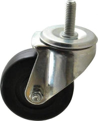 E.R. Wagner - 3-1/2" Diam x 1-1/4" Wide x 4-1/2" OAH Stem Mount Swivel Caster - Soft Rubber, 155 Lb Capacity, Delrin Bearing, 1/2-13 x 1-1/2" Threaded Stem - Eagle Tool & Supply