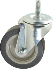 E.R. Wagner - 4" Diam x 1-1/4" Wide x 5" OAH Stem Mount Swivel Caster - TPR, 165 Lb Capacity, Delrin Bearing, 1/2-13 x 1-1/2" Threaded Stem - Eagle Tool & Supply