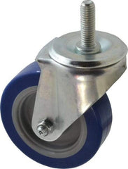 E.R. Wagner - 4" Diam x 1-1/4" Wide x 5" OAH Stem Mount Swivel Caster - Polyurethane, 275 Lb Capacity, Delrin Bearing, 1/2-13 x 1-1/2" Threaded Stem - Eagle Tool & Supply
