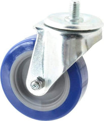 E.R. Wagner - 4" Diam x 1-1/4" Wide x 5" OAH Stem Mount Swivel Caster - Polyurethane, 275 Lb Capacity, Delrin Bearing, 1/2-13 x 3/4" Threaded Stem - Eagle Tool & Supply
