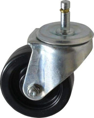 E.R. Wagner - 3-1/2" Diam x 1-1/4" Wide x 4-1/2" OAH Stem Mount Swivel Caster - Polyolefin, 250 Lb Capacity, Delrin Bearing, 7/16 x 1-3/8" Friction Stem - Eagle Tool & Supply