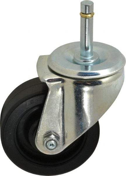 E.R. Wagner - 3-1/2" Diam x 1-1/4" Wide x 4-1/2" OAH Stem Mount Swivel Caster - Polyolefin, 250 Lb Capacity, Delrin Bearing, 7/16 x 1-29/32" Friction Stem - Eagle Tool & Supply