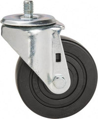 E.R. Wagner - 4" Diam x 1-3/8" Wide x 5" OAH Stem Mount Swivel Caster - Polyolefin, 275 Lb Capacity, Delrin Bearing, 1/2-13 x 3/4" Threaded Stem - Eagle Tool & Supply