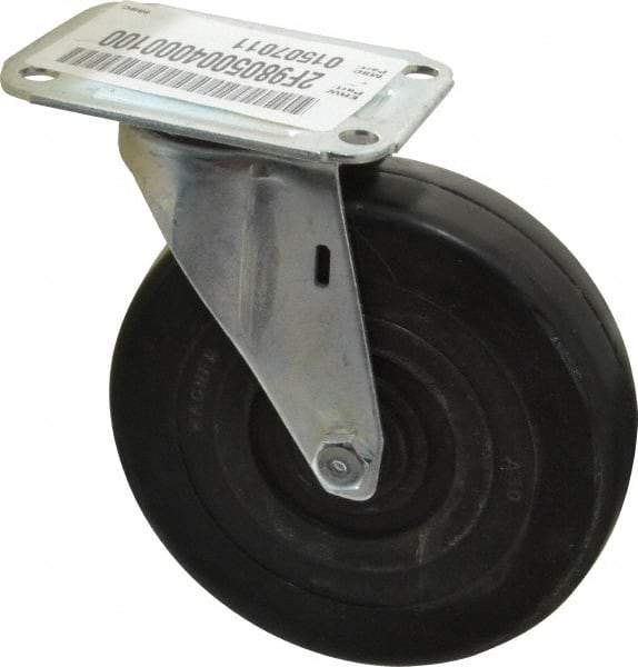 E.R. Wagner - 5" Diam x 1-1/4" Wide x 5-5/8" OAH Top Plate Mount Swivel Caster - Soft Rubber, 190 Lb Capacity, Delrin Bearing, 2-3/4 x 3-3/4" Plate - Eagle Tool & Supply