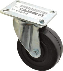 E.R. Wagner - 4" Diam x 1-3/8" Wide x 5-1/16" OAH Top Plate Mount Swivel Caster - Soft Rubber, 200 Lb Capacity, Delrin Bearing, 3-1/8 x 4-1/8" Plate - Eagle Tool & Supply