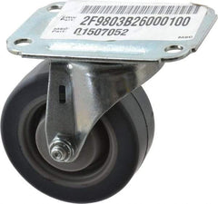 E.R. Wagner - 3" Diam x 1-1/4" Wide x 3-3/4" OAH Top Plate Mount Swivel Caster - TPR, 125 Lb Capacity, Delrin Bearing, 2-3/4 x 3-3/4" Plate - Eagle Tool & Supply