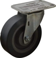 E.R. Wagner - 4" Diam x 1-1/4" Wide x 4-11/16" OAH Top Plate Mount Swivel Caster - TPR, 165 Lb Capacity, Delrin Bearing, 2-3/4 x 3-3/4" Plate - Eagle Tool & Supply