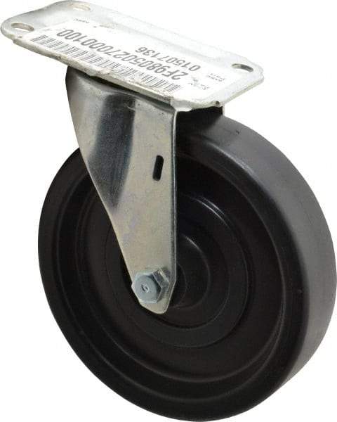 E.R. Wagner - 5" Diam x 1-1/4" Wide x 5-5/8" OAH Top Plate Mount Swivel Caster - Polyolefin, 280 Lb Capacity, Plain Bearing, 2-3/4 x 3-3/4" Plate - Eagle Tool & Supply