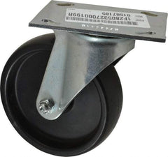E.R. Wagner - 5" Diam x 1-3/8" Wide x 6-1/16" OAH Top Plate Mount Swivel Caster - Polyolefin, 350 Lb Capacity, Roller Bearing, 3-3/4 x 4-5/8" Plate - Eagle Tool & Supply