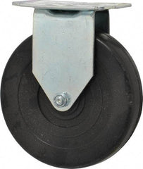 E.R. Wagner - 5" Diam x 1-1/4" Wide x 5-5/8" OAH Top Plate Mount Rigid Caster - Soft Rubber, 190 Lb Capacity, Delrin Bearing, 2-3/4 x 3-3/4" Plate - Eagle Tool & Supply