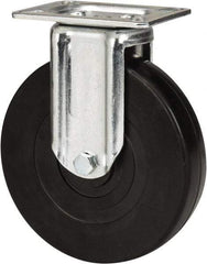 E.R. Wagner - 6" Diam x 1-3/8" Wide x 7-1/16" OAH Top Plate Mount Rigid Caster - Soft Rubber, 280 Lb Capacity, Delrin Bearing, 3-1/8 x 4-1/8" Plate - Eagle Tool & Supply