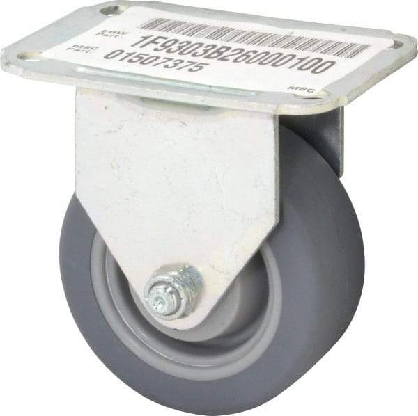 E.R. Wagner - 3" Diam x 1-1/4" Wide x 3-3/4" OAH Top Plate Mount Rigid Caster - TPR, 125 Lb Capacity, Delrin Bearing, 2-3/4 x 3-3/4" Plate - Eagle Tool & Supply