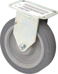E.R. Wagner - 5" Diam x 1-1/4" Wide x 5-5/8" OAH Top Plate Mount Rigid Caster - TPR, 190 Lb Capacity, Delrin Bearing, 2-3/4 x 3-3/4" Plate - Eagle Tool & Supply
