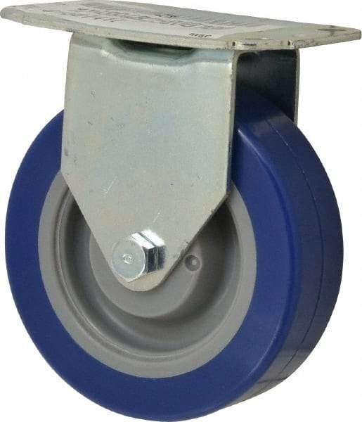 E.R. Wagner - 4" Diam x 1-1/4" Wide x 4-11/16" OAH Top Plate Mount Rigid Caster - Polyurethane, 275 Lb Capacity, Delrin Bearing, 2-3/4 x 3-3/4" Plate - Eagle Tool & Supply