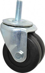 E.R. Wagner - 3" Diam x 13/16" Wide x 3-3/4" OAH Stem Mount Standard Caster - Hard Rubber, 350 Lb Capacity, Delrin Bearing, 1/2-13 x 1-1/2" Threaded Stem - Eagle Tool & Supply