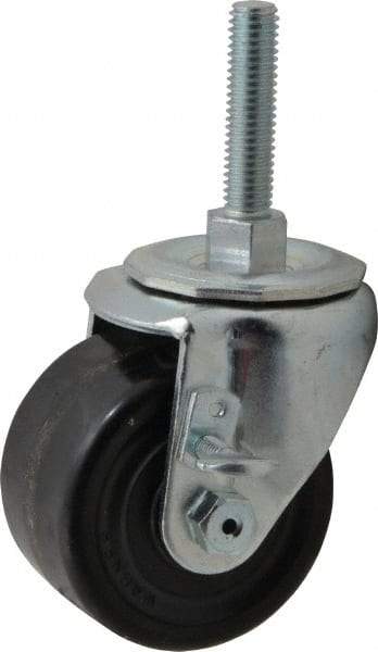 E.R. Wagner - 3" Diam x 1-3/4" Wide x 3-3/4" OAH Stem Mount Standard Caster - Phenolic, 350 Lb Capacity, Roller Bearing, 1/2-13 x 2-1/2" Leveling Stem - Eagle Tool & Supply