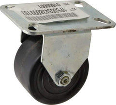 E.R. Wagner - 3" Diam x 1-3/4" Wide x 3-7/8" OAH Top Plate Mount Rigid Caster - Phenolic, 500 Lb Capacity, Roller Bearing, 3-1/8 x 4-1/8" Plate - Eagle Tool & Supply