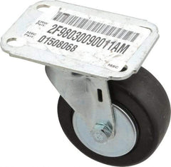 E.R. Wagner - 3" Diam x 1-1/4" Wide x 3-3/4" OAH Top Plate Mount Swivel Caster - Hard Rubber, 210 Lb Capacity, Delrin Bearing, 2-3/4 x 3-3/4" Plate - Eagle Tool & Supply
