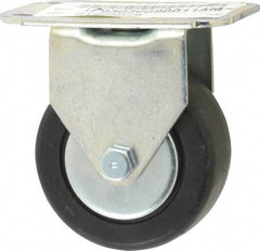 E.R. Wagner - 3" Diam x 1-1/4" Wide x 3-3/4" OAH Top Plate Mount Rigid Caster - Hard Rubber, 210 Lb Capacity, Delrin Bearing, 2-3/4 x 3-3/4" Plate - Eagle Tool & Supply
