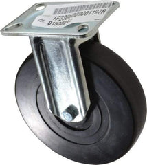 E.R. Wagner - 6" Diam x 1-3/8" Wide x 7-1/16" OAH Top Plate Mount Rigid Caster - Hard Rubber, 400 Lb Capacity, Delrin Bearing, 3-1/8 x 4-1/8" Plate - Eagle Tool & Supply