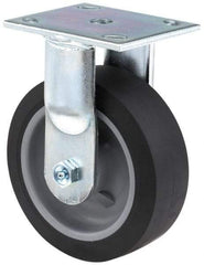 E.R. Wagner - 8" Diam x 2" Wide x 9-1/2" OAH Top Plate Mount Rigid Caster - Polyurethane, 900 Lb Capacity, Roller Bearing, 4 x 4-1/2" Plate - Eagle Tool & Supply