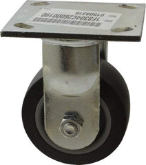 E.R. Wagner - 4" Diam x 2" Wide x 5-5/8" OAH Top Plate Mount Rigid Caster - TPR, 300 Lb Capacity, Roller Bearing, 4 x 4-1/2" Plate - Eagle Tool & Supply