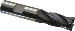 SGS - 3/4" Diam, Coarse Pitch, 1-5/8" LOC, 4 Flute Solid Carbide 0.06" Corner Radius Roughing End Mill - AlTiN Finish, 4" OAL, 3/4" Shank Diam, Single End, Centercutting, 30° Helix - Eagle Tool & Supply