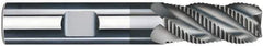SGS - 5/16" Diam, Coarse Pitch, 3/4" LOC, 3 Flute Solid Carbide 0.045" Corner Radius Roughing End Mill - AlTiN Finish, 2-1/2" OAL, 5/16" Shank Diam, Single End, Centercutting, 40° Helix - Eagle Tool & Supply
