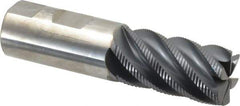 SGS - 1" Diam, Coarse Pitch, 1-3/4" LOC, 6 Flute Solid Carbide 0.06" Corner Radius Roughing End Mill - AlTiN Finish, 4" OAL, 1" Shank Diam, Single End, Centercutting, 40° Helix - Eagle Tool & Supply