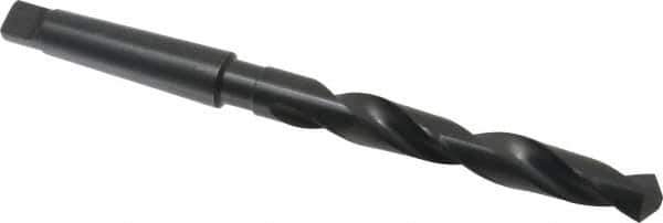 Interstate - 53/64", 3MT 118° Point High Speed Steel Taper Shank Drill Bit - Oxide Finish, 6-1/8" Flute Length, 10-3/4" OAL, Spiral Flute - Eagle Tool & Supply