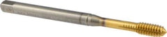 Emuge - #10-24 UNC 2BX Modified Bottoming Thread Forming Tap - Cobalt, TiN Finish, 2.756" OAL, 0.591" Thread Length, Right Hand Thread - Eagle Tool & Supply