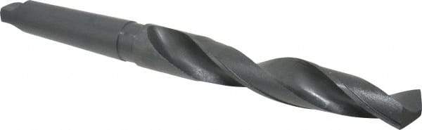 Interstate - 1-11/32", 4MT 118° Point High Speed Steel Taper Shank Drill Bit - Oxide Finish, 7-1/2" Flute Length, 13-3/8" OAL, Spiral Flute - Eagle Tool & Supply