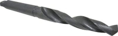 Interstate - 1-11/32", 4MT 118° Point High Speed Steel Taper Shank Drill Bit - Oxide Finish, 7-1/2" Flute Length, 13-3/8" OAL, Spiral Flute - Eagle Tool & Supply