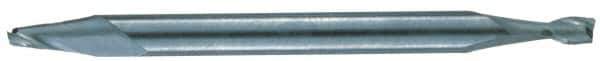 RobbJack - 11/64", 7/16" LOC, 3/16" Shank Diam, 2-1/2" OAL, 2 Flute, Solid Carbide Square End Mill - Double End, Uncoated, Spiral Flute, 30° Helix, Centercutting, Right Hand Cut, Right Hand Flute, Series T6-202 - Eagle Tool & Supply