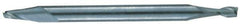 RobbJack - 11/64", 7/16" LOC, 3/16" Shank Diam, 2-1/2" OAL, 2 Flute, Solid Carbide Square End Mill - Double End, Uncoated, Spiral Flute, 30° Helix, Centercutting, Right Hand Cut, Right Hand Flute, Series T6-202 - Eagle Tool & Supply