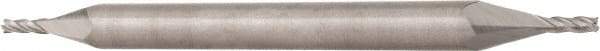 RobbJack - 11/64", 7/16" LOC, 3/16" Shank Diam, 2-1/2" OAL, 4 Flute, Solid Carbide Square End Mill - Double End, Uncoated, Spiral Flute, 30° Helix, Centercutting, Right Hand Cut, Right Hand Flute, Series T6-402 - Eagle Tool & Supply