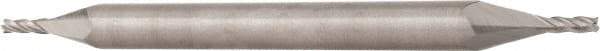 RobbJack - 9/64", 7/16" LOC, 3/16" Shank Diam, 2-1/2" OAL, 4 Flute, Solid Carbide Square End Mill - Double End, Uncoated, Spiral Flute, 30° Helix, Centercutting, Right Hand Cut, Right Hand Flute, Series T6-402 - Eagle Tool & Supply