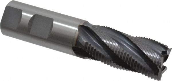 OSG - 1" Diam, Fine Pitch, 2" LOC, 5 Flute Cobalt Roughing Square End Mill - TiCN Finish, 4-1/2" OAL, 1" Shank Diam, Single End, 30° Helix - Eagle Tool & Supply