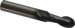 OSG - 10mm Diam, 25mm LOC, 2 Flute Solid Carbide Ball End Mill - TiAlN Finish, Single End, 70mm OAL, 10mm Shank Diam, Spiral Flute - Eagle Tool & Supply