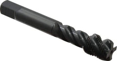 OSG - M18x1.50 Metric Fine 4 Flute 6H Modified Bottoming Spiral Flute Tap - Vanadium High Speed Steel, Oxide Finish, 110mm OAL, Right Hand Flute, Right Hand Thread, Series 229 - Eagle Tool & Supply