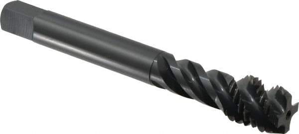 OSG - M18x2.50 Metric Coarse 4 Flute 6H Modified Bottoming Spiral Flute Tap - Vanadium High Speed Steel, Oxide Finish, 125mm OAL, Right Hand Flute, Right Hand Thread, Series 229 - Eagle Tool & Supply